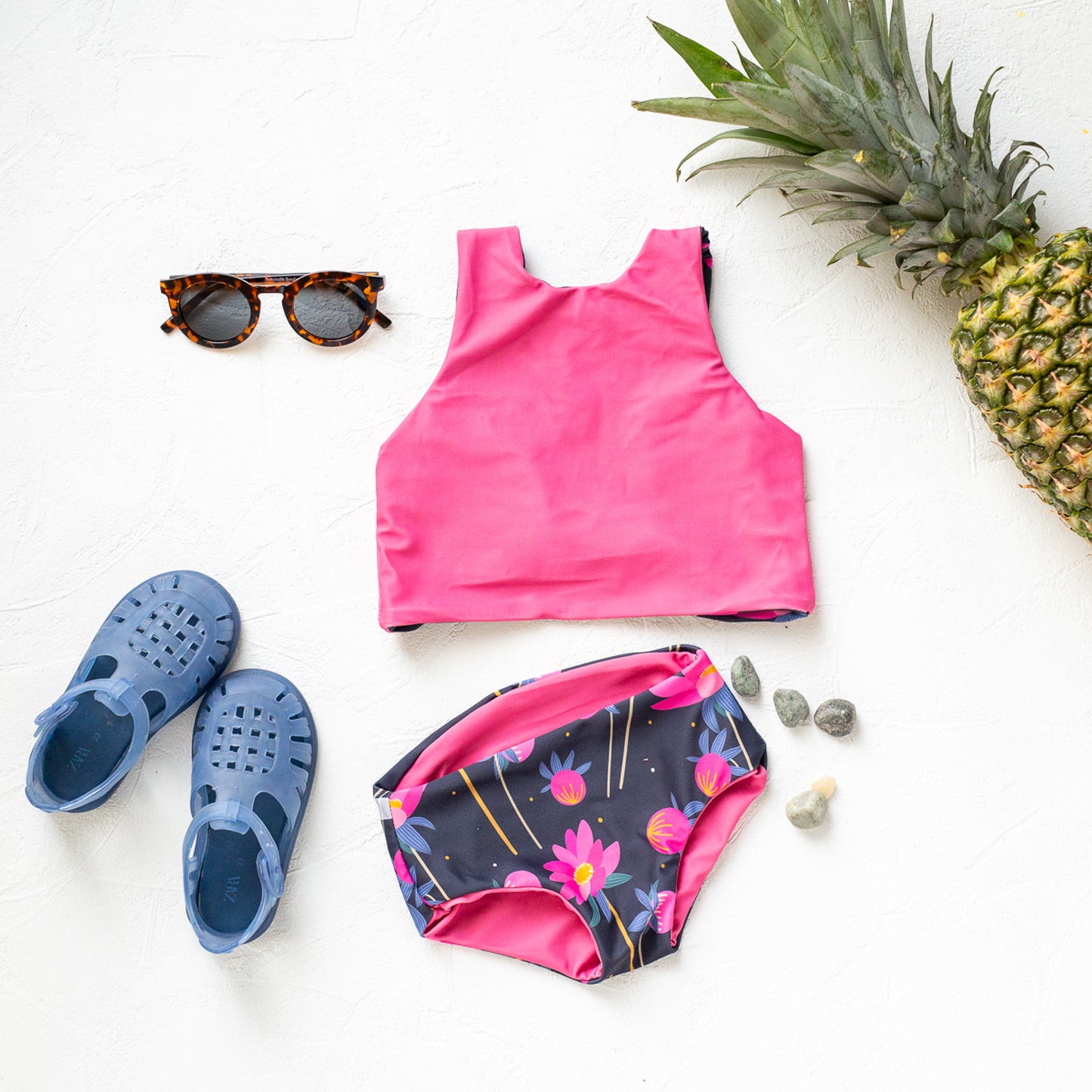 Reversible Swim Set (Kid's) - Floral/Pink