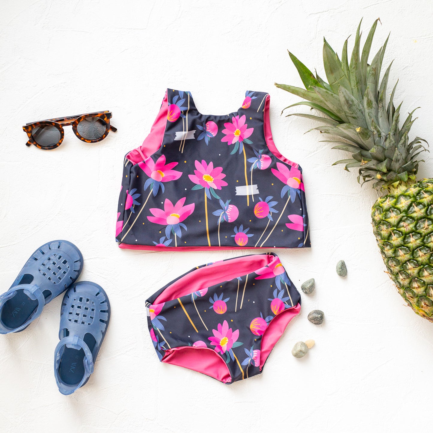 Reversible Swim Set (Kid's) - Floral/Pink
