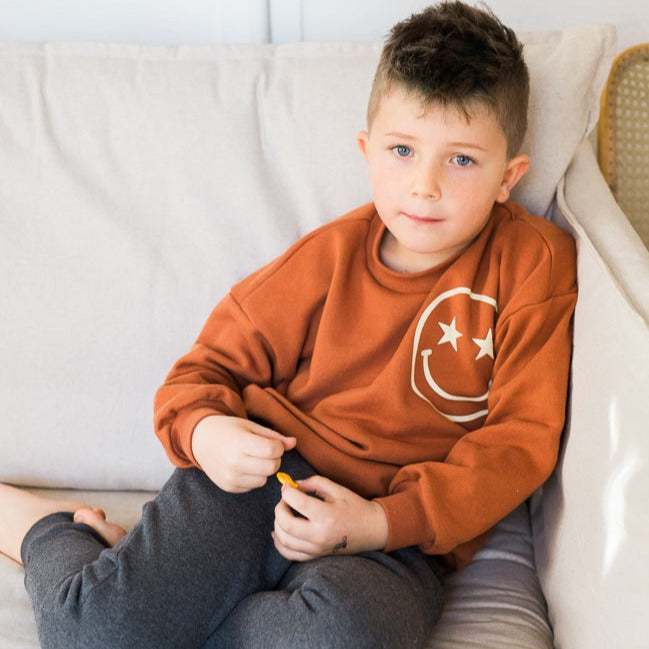 Orange Bronze Oversized Crew