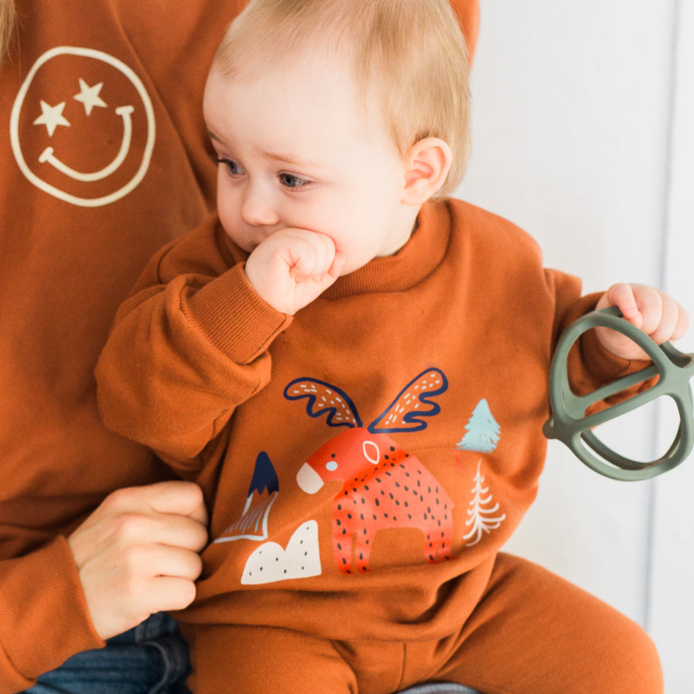 Orange Bronze Oversized Crew