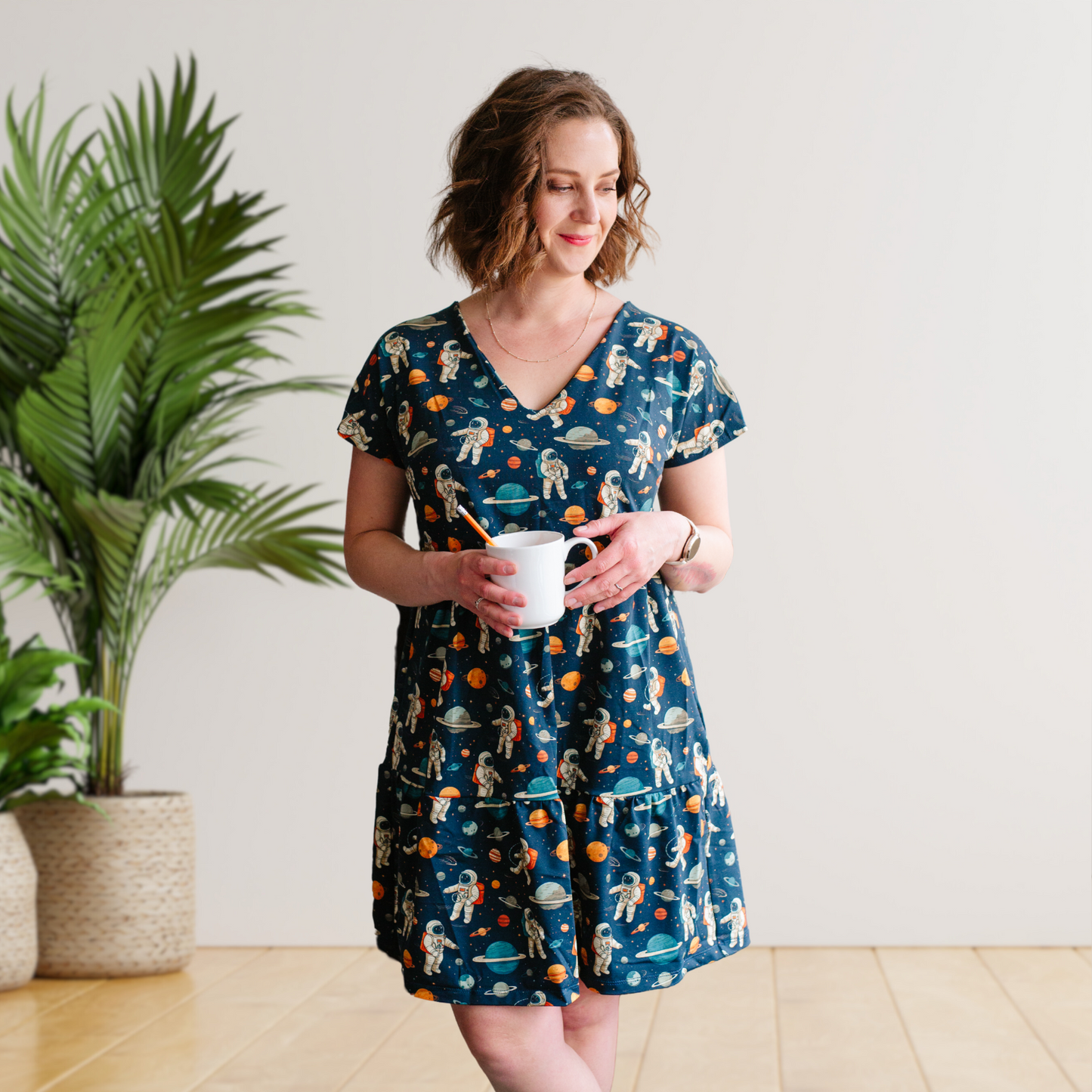 Adult Tiered Dress - Astronaut