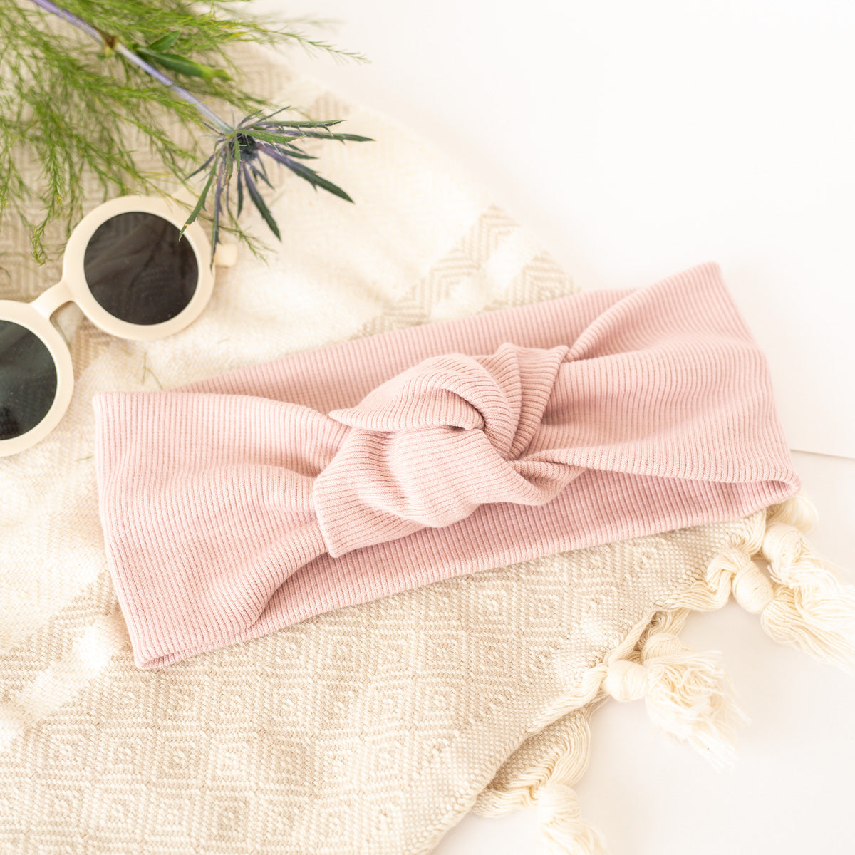 Hint of Pink Knot Headband