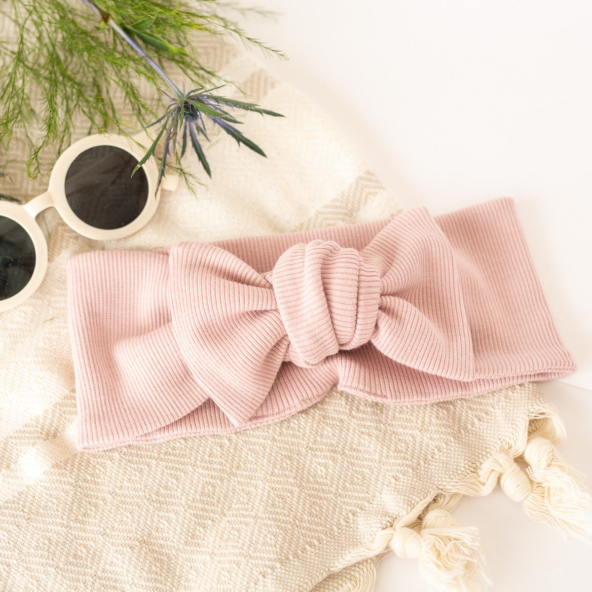 Hint of Pink Bow Headband