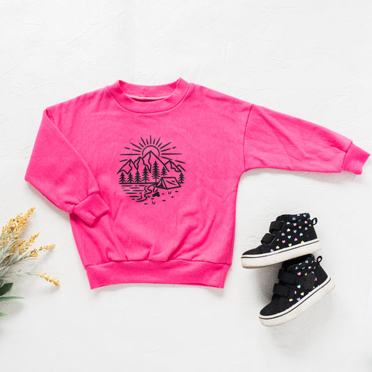 Camp Oversized Crew - Hot Pink