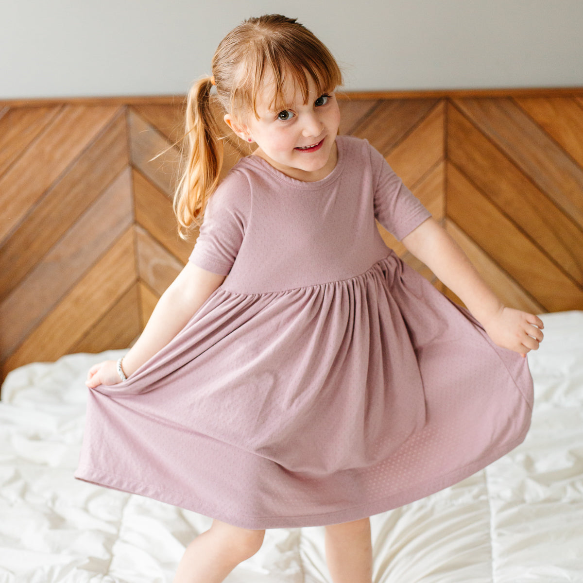Lilac Pointelle Dress