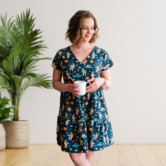 Adult Tiered Dress - Astronaut